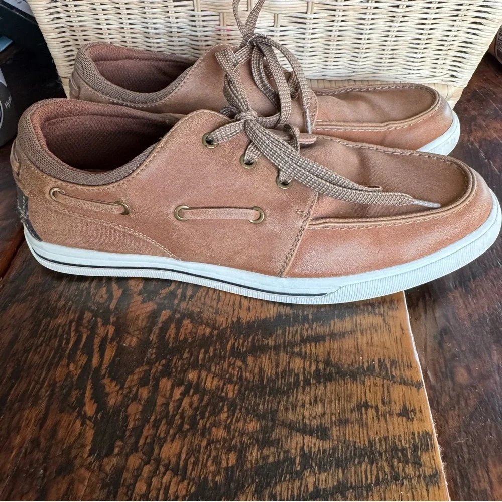 Mens JF J Ferrar Pelican Brown Lace Up Boat Men's Shoes Size 8M